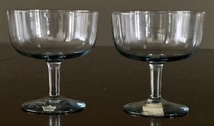 NOS Vintage Pair 2 Kosta Boda Crystal Sherbet Champagne Glasses Sweden Label MNT - Picture 1 of 11