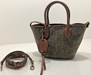 Polo Ralph Lauren Herringbone Wool Bellport Mini Tote Bag - Picture 1 of 9