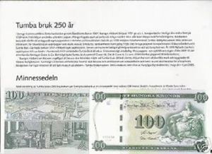 SWEDEN 100 KRONER P-68 2005 LION COMMEMORATIVE UNC CURRENCY MONEY NOTE+ FOLDER - Picture 1 of 3