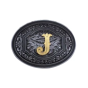 Btilasif Western Cowboy Belt Buckle for Men Women Initial Letters A-Z Texas R... - Picture 1 of 6