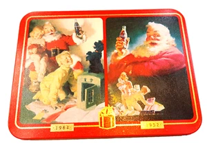 Vtg 1996 Coca Cola Christmas Nostalgia Playing Cards Sealed in Tin 1964 1952 - Picture 1 of 8