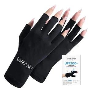 SAVILAND UV Gloves for Nails: Professional UPF200+ Fingerless UV Light Gloves - Picture 1 of 12