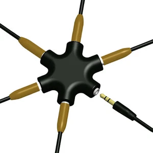 3.5mm Multi Headphone Audio Splitter 5-Jack Female Connector Adapter With Cables - Photo 1 sur 11