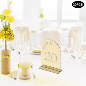 20 Stück Gold Tischnummern Acryl Party Tischnummern Hochzeit Tischnummern Schild - Bild 1 von 15