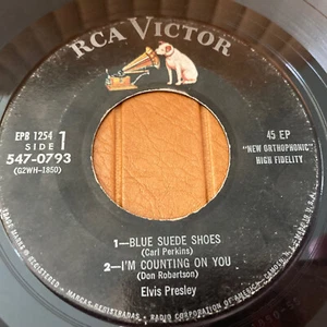 BLUE SUEDE SHOES EP FIRST PRESS ELVIS PRESLEY VINYL 45 RECORD 7' RCA 547-0793 !! - Picture 1 of 6