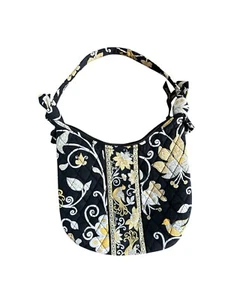 Bolso de hombro pequeño Vera Bradley para mujer RETIRADO acolchado amarillo pájaro negro - Imagen 1 de 7
