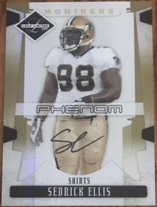 2008 Leaf Limited Rookie Monikers Autograph GOLD Sedrick Ellis #287 #’d 09/10 - Picture 1 of 2