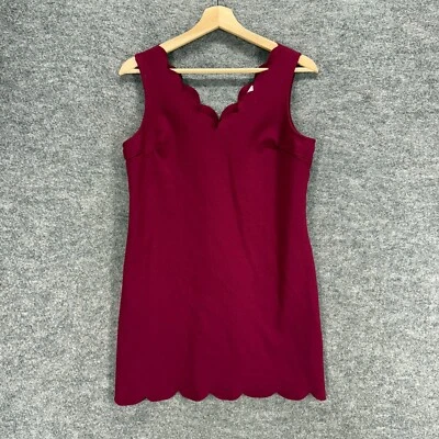 Mini Vestido Soprano Mujer L Grande Rojo Corto Cuello en V Sin Mangas Rayón Informal Sólido Foto 1 de 4