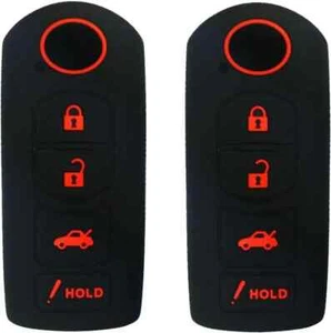 2x Silicone Remote Key Cover Case Fob FOR Fiat 124 Spider Abarth Mazda MX5 Miata - Picture 1 of 11