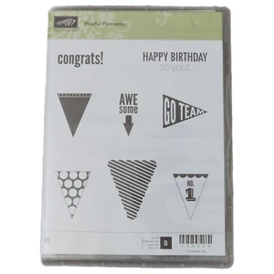 Stampin Up PLAYFUL PENNANTS BRAND NEW Stamp Set ~ Retired - Picture 1 of 3