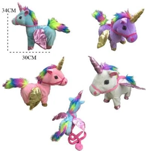 TELECOMANDO A PIEDI UNICORNO COLORE VIOLA ARCOBALENO con suono GIOCATTOLO cavallo fantasy - Foto 1 di 1