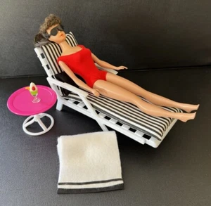 Barbie Doll Patio Lounge Chair & Table with Accessories furniture - Picture 1 of 23