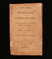 1796 Nature, Design, and General Rules of the United Societies Very Scarce