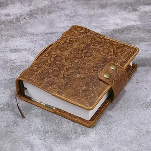 Floral Leather Bible Cover with Handle for Zondervan NIV Beautiful Word Bible - Picture 1 of 10