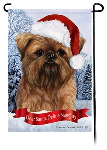 Dear Santa, Define Naughty Garden Flag - Brussels Griffon 027 - Picture 1 of 1