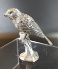 Bird Figurine Vintage Silver tone Garden Song Bird Avian Ornament Feathers