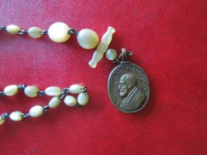 J5518 ANTIQUE FRANCE 18 th BRONZE ST. PHILIP MOP ROSARY COMPLETE SEE DESCRIPT - Picture 1 of 11