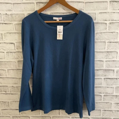 NWT! Women’s Linea Donna petro blue wide neck pullover sweater Large - Image 1 of 4