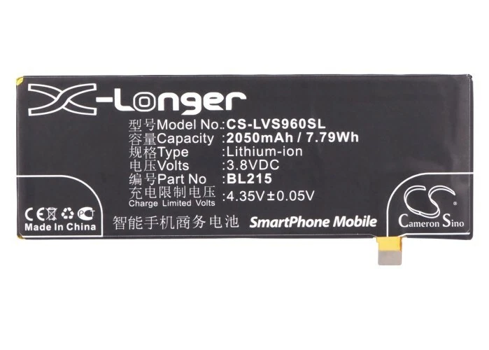 Batería de repuesto Cameron Sino para teléfono inteligente móvil Lenovo 3.8v 2050mAh Foto 1 de 1