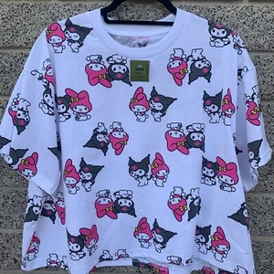 Sanrio Women’s XL My Melody x Kuromi Cropped T-shirt NEW W/TAG free shipping - Picture 1 of 6