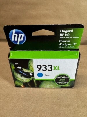 HP 933XL CN054AN140 Cyan Ink Cartridge Exp. 08/2021 - Image 1 of 2