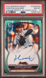 2023 Bowman Chrome 1° rifrattore lava acqua Hurston Waldrep AUTO / 199 PSA 8 - Foto 1 di 2