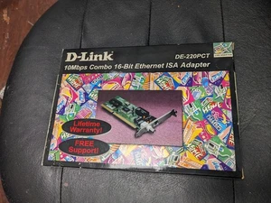 D-Link DE-220PCT 10Mbps Combo 16-Bit Ethernet ISA Adapter  MINT - Picture 1 of 7