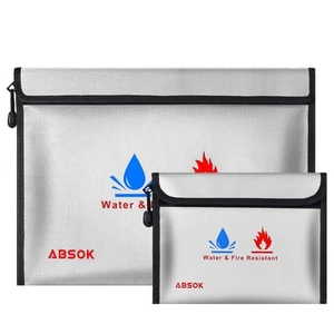 Fireproof Document Bag, Fireproof Money Safe Document Bag 15 x 11 in & 9 x 7 ... - Picture 1 of 6