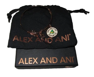 Alex und Ani ELF SMILING IS MY FAVORITE goldfarbenes Armband mit Box & Tasche - Bild 1 von 7