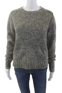 Line Womens Long Sleeve Crew Neck Crochet Knit Sweater Green Size Extra Small - Picture 1 of 6