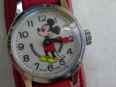Vintage Bradley Mickey Mouse Wrist Watch Swiss Made Walt Disney  Prod.   Working - Image 1 of 4