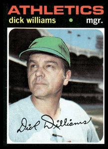 Tarjeta de béisbol Dick Williams A's Manager 1971 Topps MLB #714 High # Number Series - Imagen 1 de 2