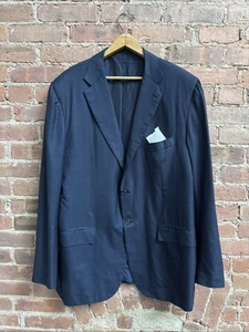 Kiton for Bergdorf’s Men’s Jacket Sz 50, Navy Blue 14 Micron Wool Italy - Picture 1 of 14