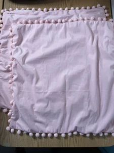 New Bundle of 2 Velvety Feel Pillow Cushion Covers with Tassels Lt Pink 22"x22" - Picture 1 of 7