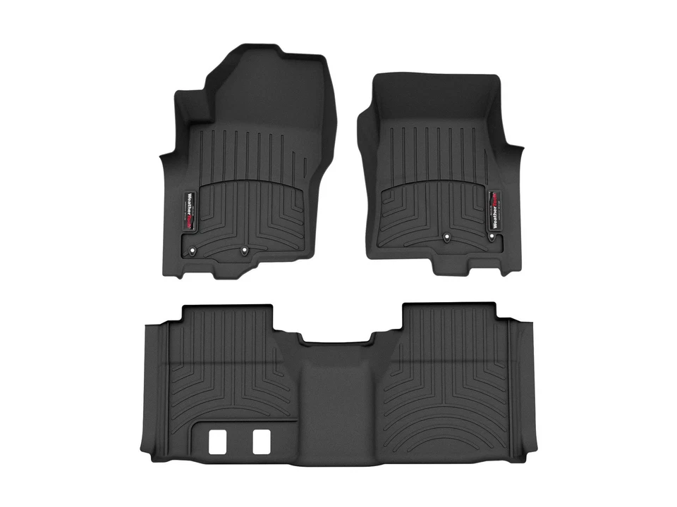 WeatherTech FloorLiner for 2022-2025 Nissan Frontier - 1st & 2nd Row, Black - Image 1 of 1