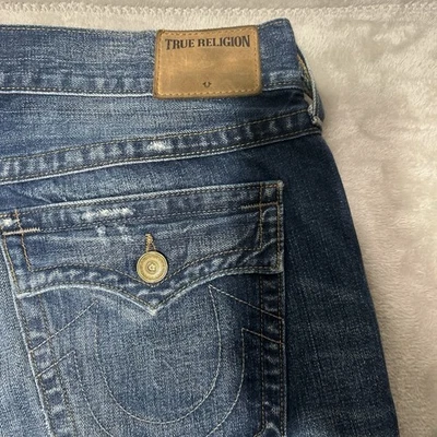 True Religion Jeans Men’s 38x32 Ricky Relaxed Straight Made in USA Distressed - Image 1 of 4