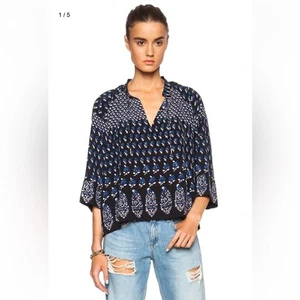 Ulla Johnson Naomie Bluse in Obsidian leicht Langarm Damen Größe 2 - Bild 1 von 14