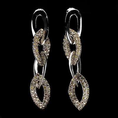 Pendientes de plata de ley 925 zafiro redondo corte diamante piedras preciosas joyería Foto 1 de 4