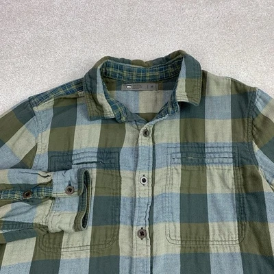 REI Flannel Shirt Size Medium Men's Green/Blue Plaid Long Sleeve Button-Front - Image 1 of 4