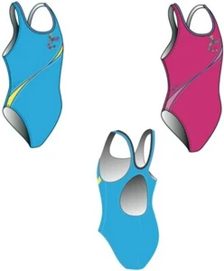 Maillot de bain une pièce fille, dos nageur GIMER 4/141 bleu en 8 ans - Bild 1 von 1
