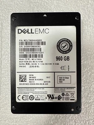 Compatible R1ND2 DELL EMC 960GB SAS 12GBPS 2.5'' SSD  0R1ND2 MZ-ILT960A - Image 1 of 3