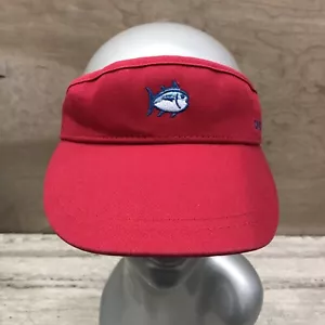 Fish Mens Southern Tide Visor Cap Red Logo Strapback Embroidered One Size - Picture 1 of 8