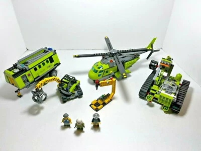 LEGO Volcano Explorers: helicopter 60123 + Boulder Blaster 8707 + trailer 60124 - Image 1 of 4