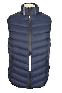 JEEP Blue Padded Gilet size L Mens Full Zip Quilted Polyamide Outdoors Outerwear