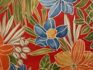 18 x 18 copricuscino esterno/interno rosso con design floreale fatto a mano - Foto 1 di 1