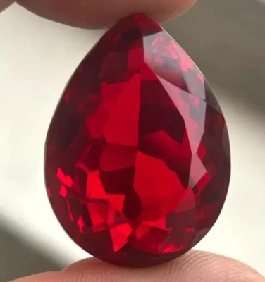 AAA+ Large Red Topaz 65.60 Ct. Pear Cut Loose Gemstone For Ring & Pandent Gifts - Image 1 of 4