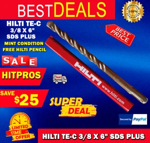 HILTI TE-C 3/8 x 6", SDS PLUS, USATO, MATITA HILTI GRATUITA, L@@K, SPEDIZIONE VELOCE - Foto 1 di 12