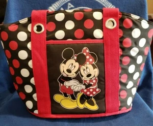 Disney Mickey & Minnie Insulated Cooler Tote Bag – Zipper Beach Picnic Bag - Picture 1 of 8