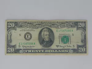 $20 FEDERAL RESERVE NOTE 1963 A BANK OF RICHMOND (E5) E17167256A - Picture 1 of 2
