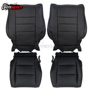 For 2008-2012 Honda Accord Driver Passenger Bottom Top Leather Seat Cover Black - Bild 1 von 16